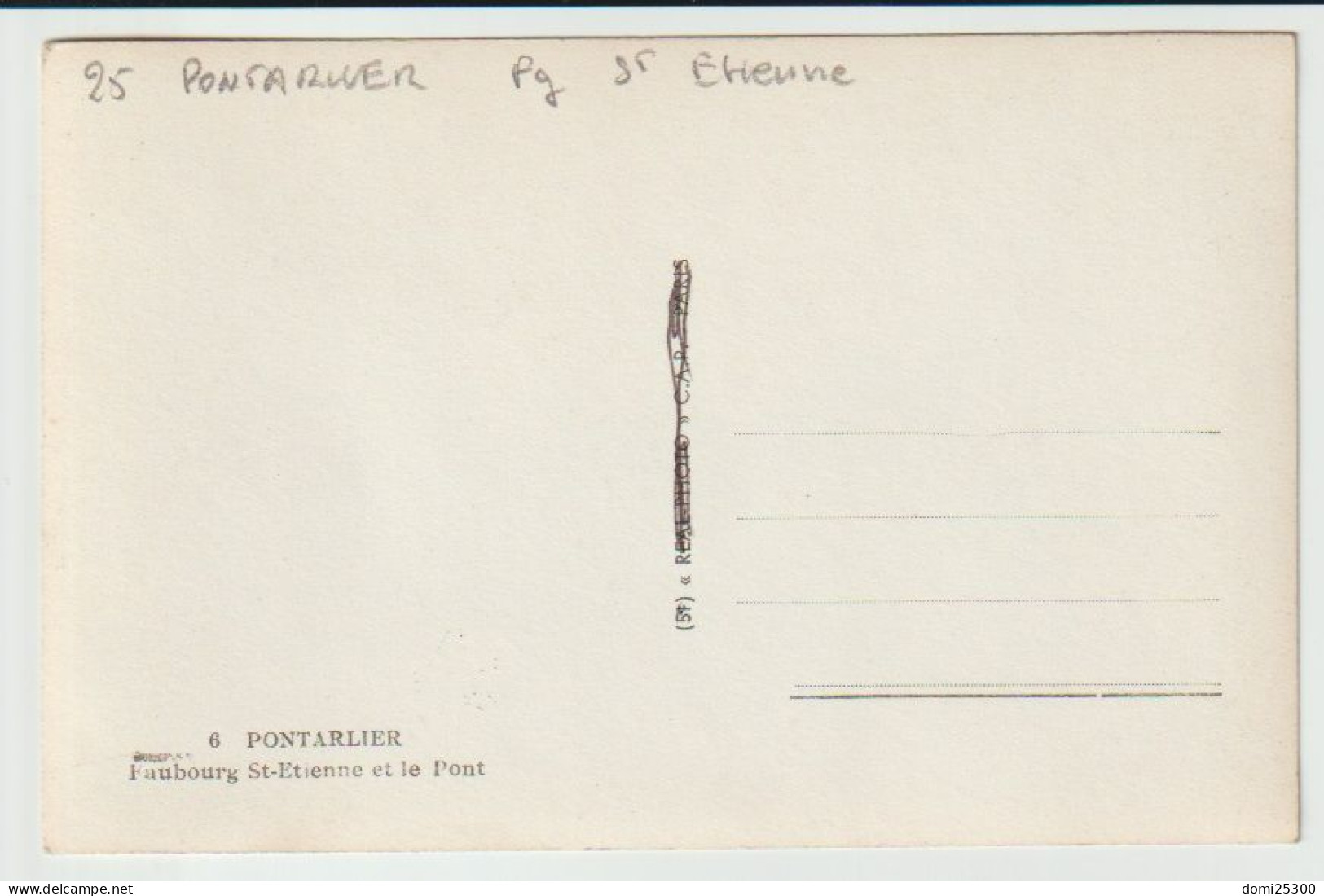 25 – PONTARLIER – CPSM (Ed. Cap) Faubourg Saint Etienne Et Le Pont (Pub Suze) Non Circulée - Pontarlier