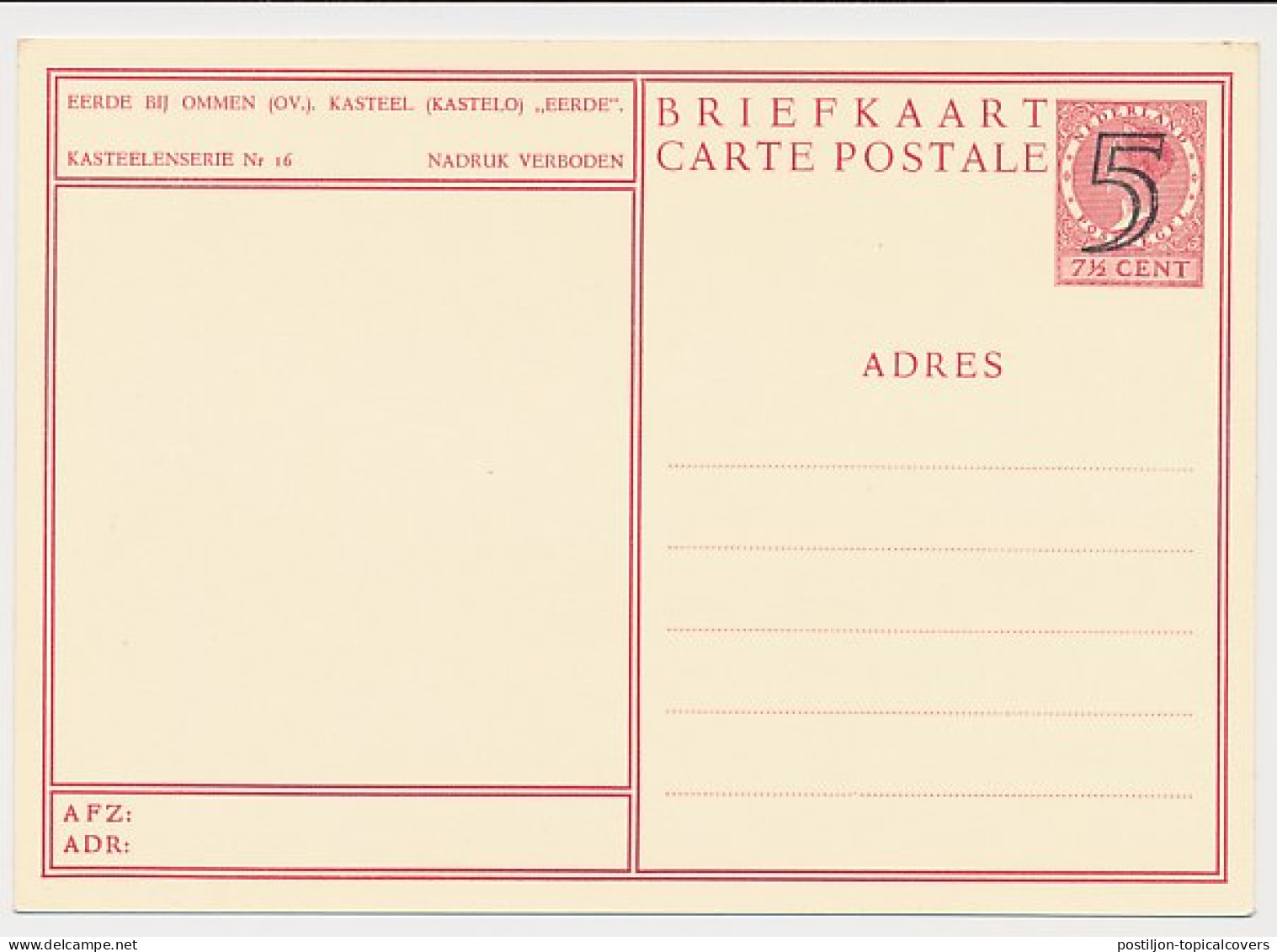 Briefkaart G. 286 P - Eerde - Entiers Postaux