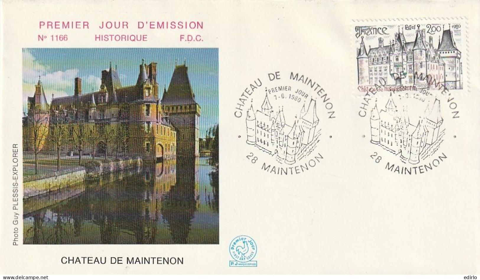 ///   FRANCE ///    PREMIER JOUR ---  FDC  ---  Château De Maintenon - 1970-1979