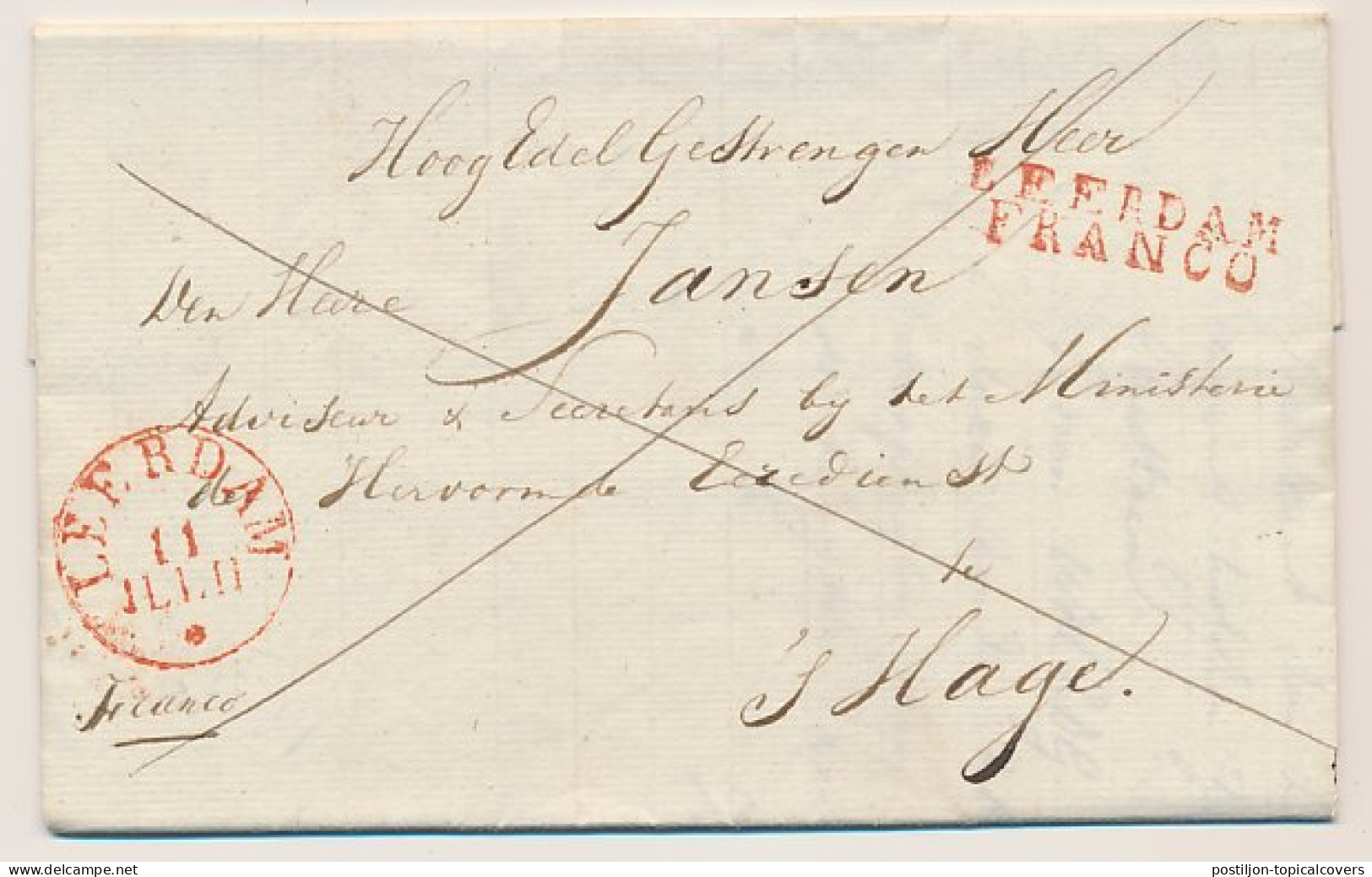 Schoonrewoerd - LEERDAM FRANCO - S Gravenhage 1837 - ...-1852 Prephilately