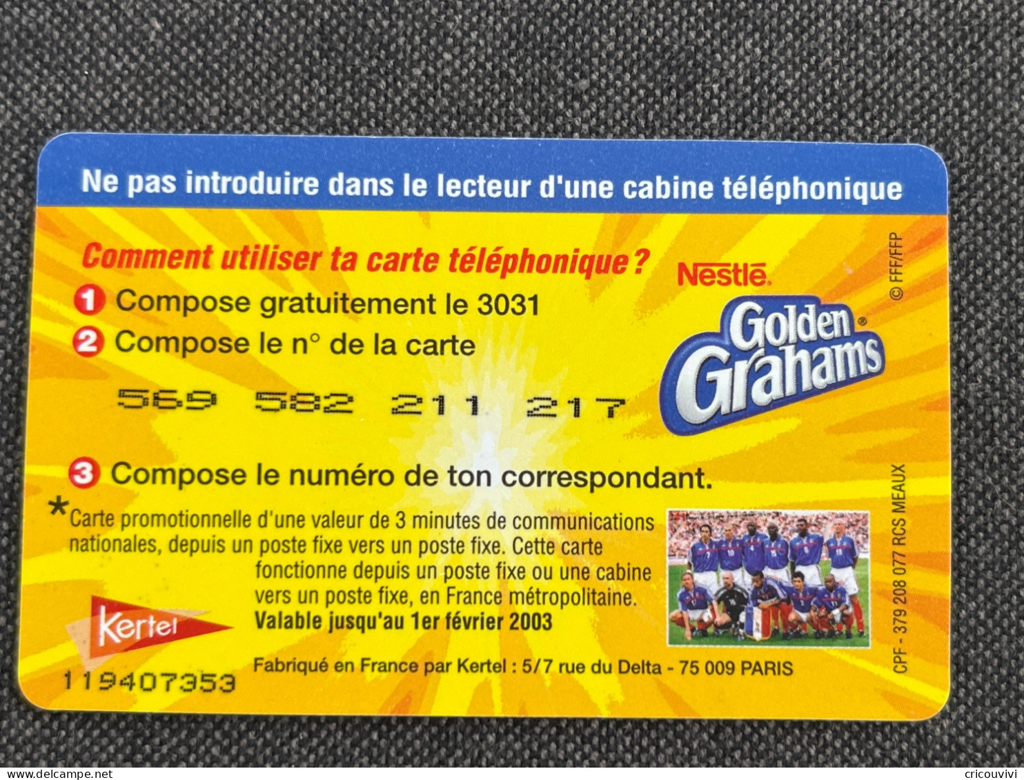 France Prépayées 4 Football Equipe De France - Altri & Non Classificati