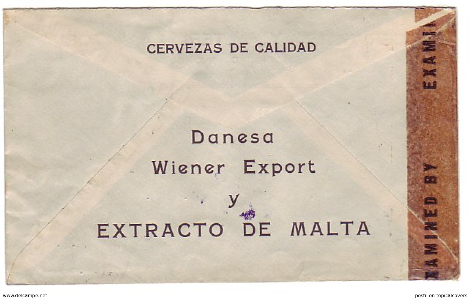 Censored Cover Ecuador - USA 1943  - WW2