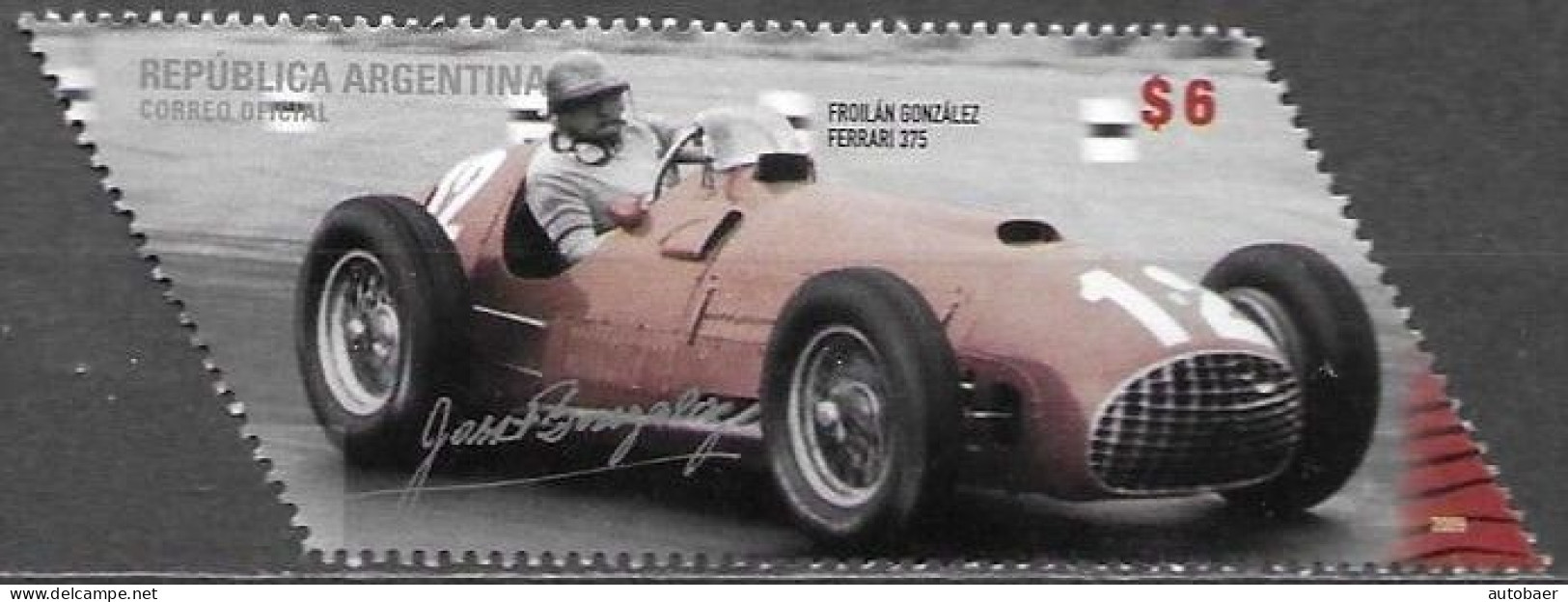 Argentina 2009 Festival Exposicion Italia 2009 Ferrari 375 Froilan Gonzalez Michel 3296 MNH Postfrisch Neuf ** - Neufs