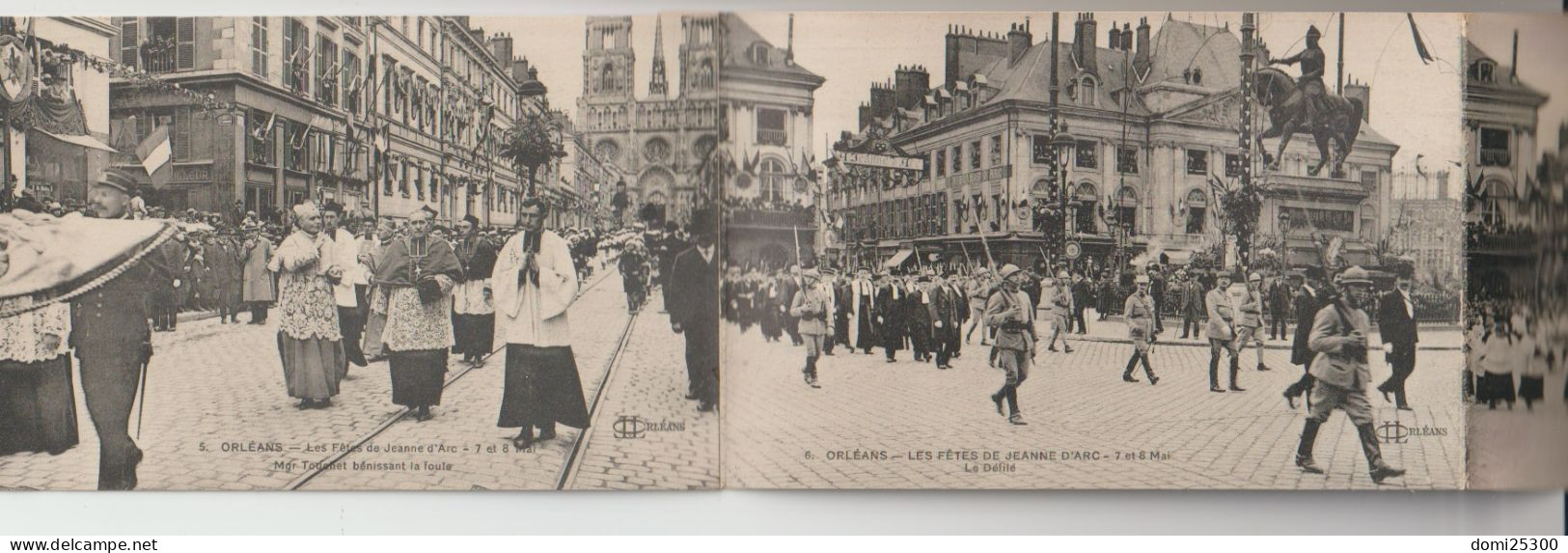 45 - ORLEANS – Tryptique De 3 CPA Des Fêtes De Jeanne D'Arc Les 7 Et 8 Mai – Le Clergé , Le Défilé, Mgr Touchet - Orleans