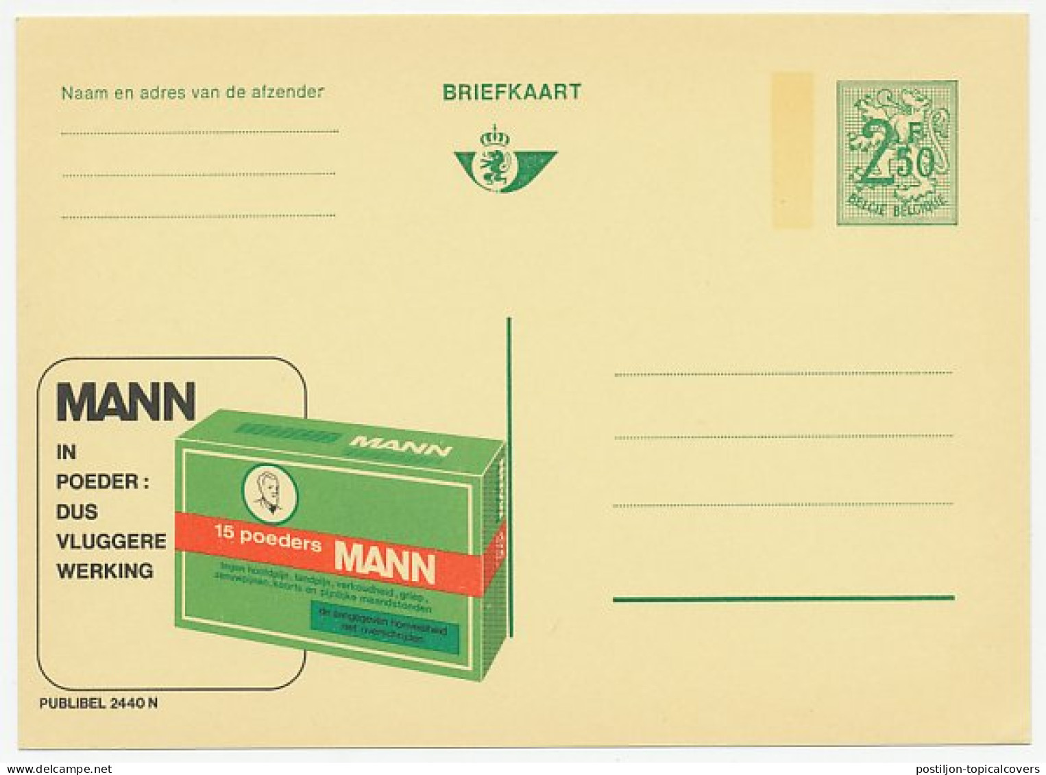 Publibel - Postal Stationery Belgium 1970 Medicine - Headache - Toothache - Flu - Fever - Pharmacie