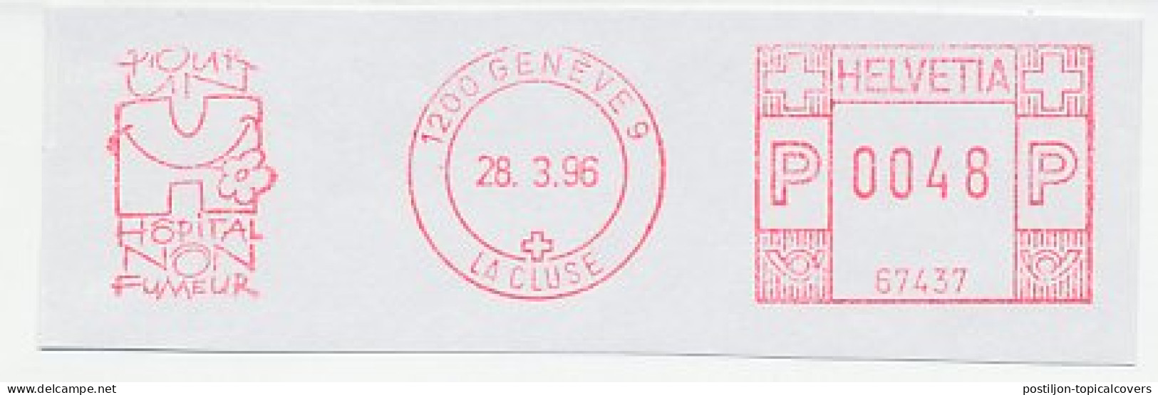 Meter Cut Switzerland 1996 Hospital - No Smoking - Altri & Non Classificati