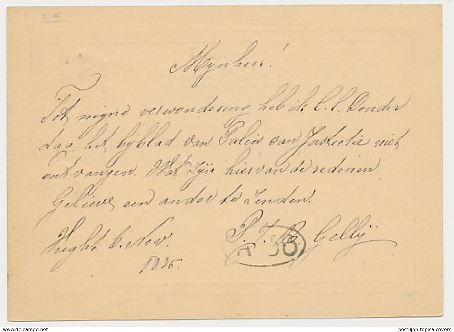Vught - Trein Takjestempel Utrecht - Boxtel 1875 - Briefe U. Dokumente