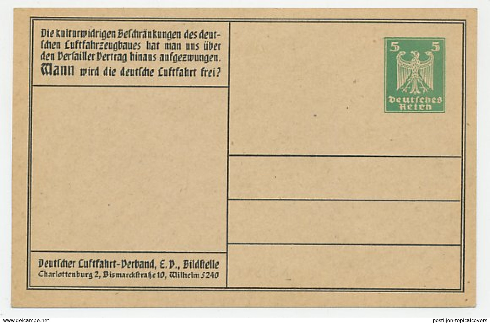 Postal Stationery Germany Protest Card - About Air Vehicle Construction - Airplanes - Avions