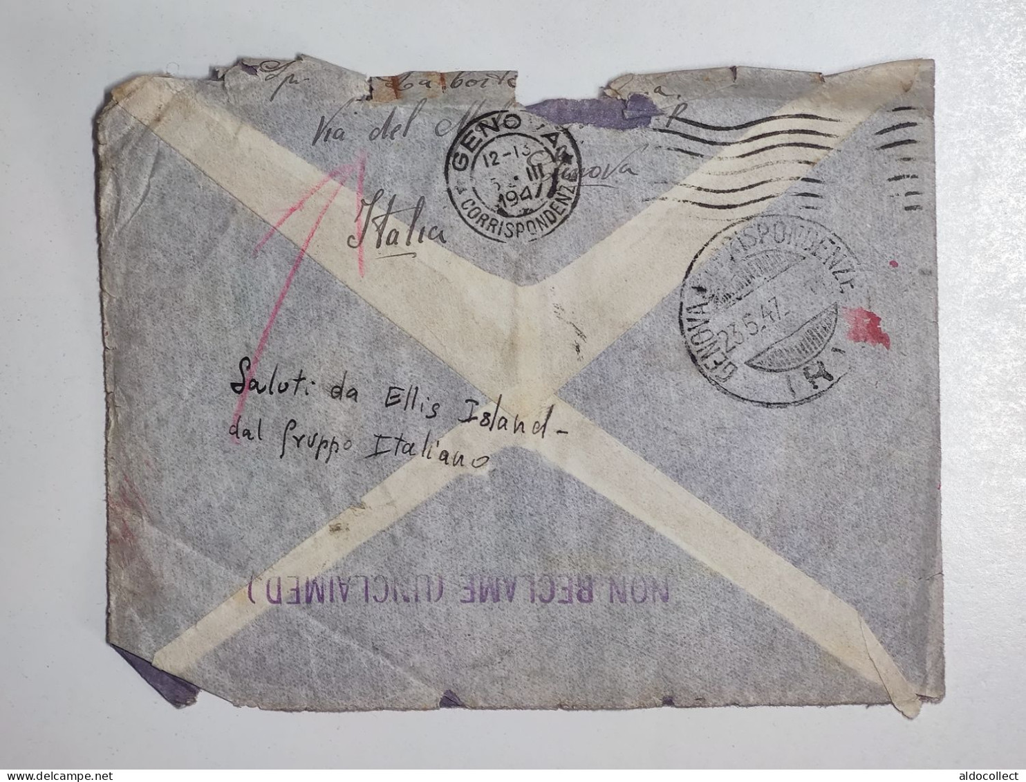 Lettera Via Aerea Da Genova Per S. Francisco Stati Uniti Del 1946 - Airmail