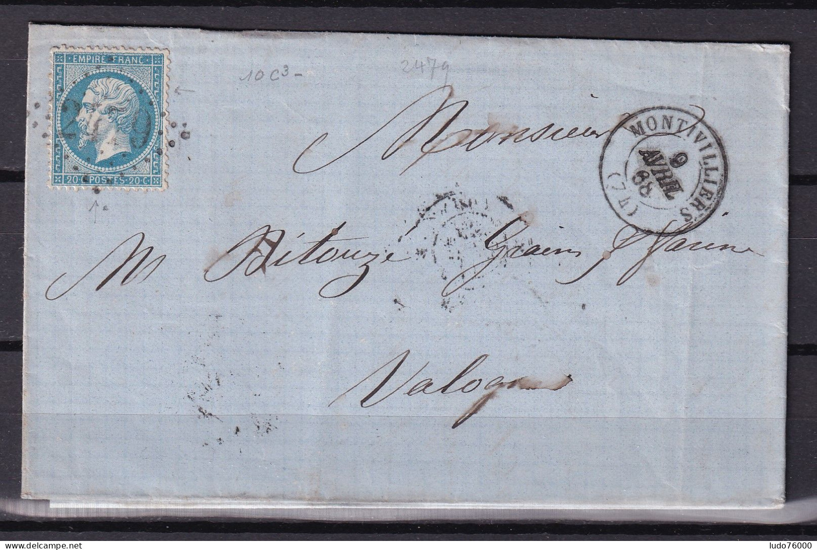 D 806 / NAPOLEON N° 22 SUR LETTRE - 1862 Napoleone III