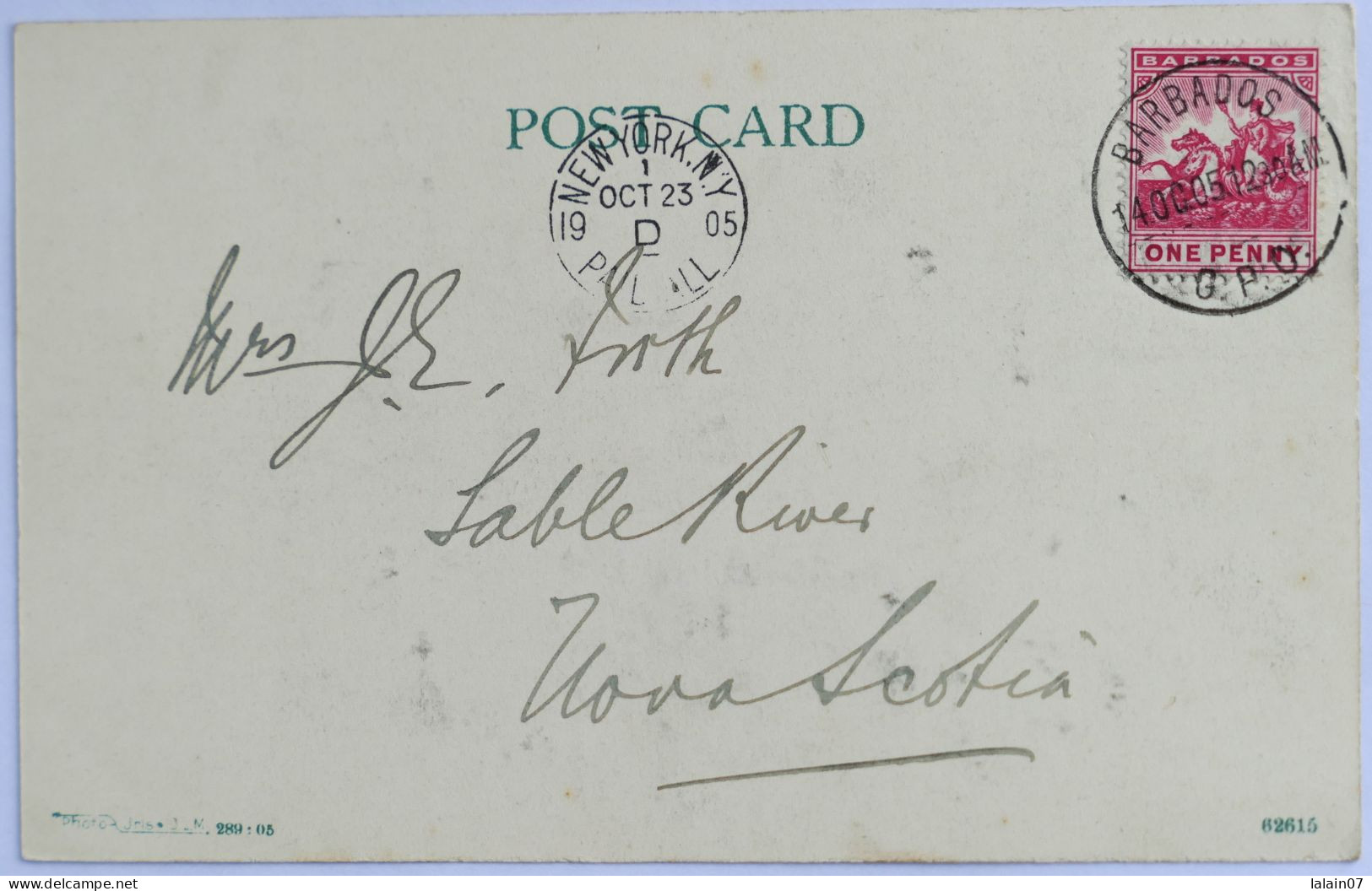 C. P. A. : BARBADOS : Court House, Policeman, Stamp In 1905 - Barbados (Barbuda)