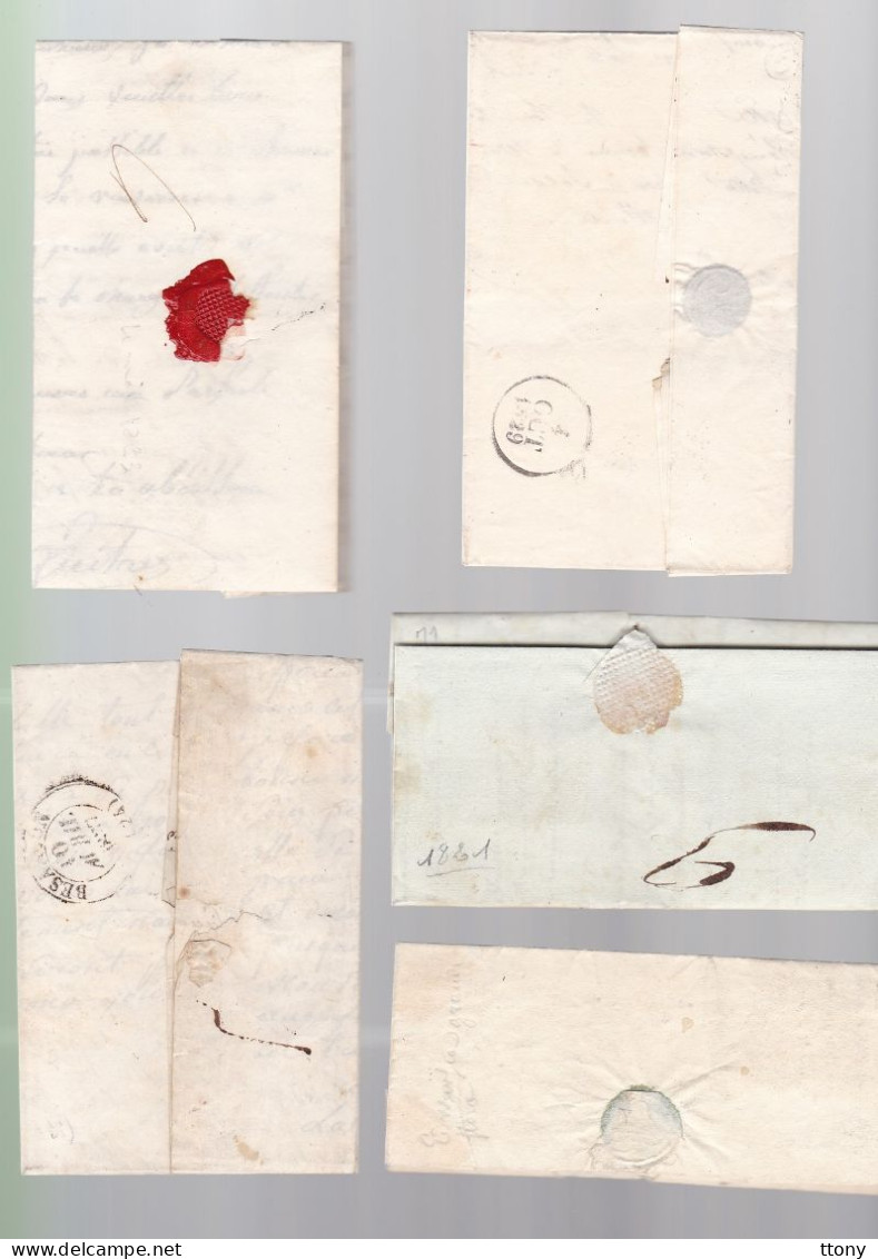 5 Lettres  Dite Précurseurs  Sur  Lettre   Ou Enveloppe 4  Marques  Postales Différentes 1837 - 1825 - 1821 - 1829 - 182 - 1801-1848: Précurseurs XIX