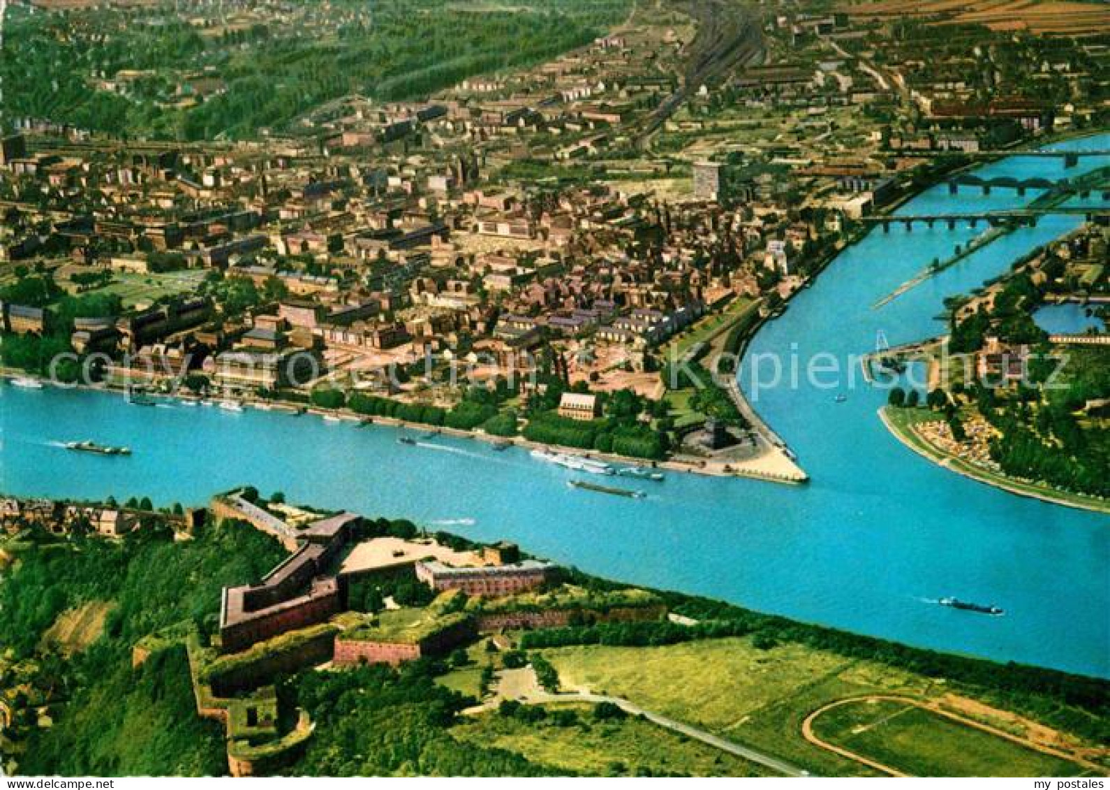 72895545 Koblenz Rhein Muendung Der Mosel In Den Rhein Deutsches Eck Festung Ehr - Koblenz