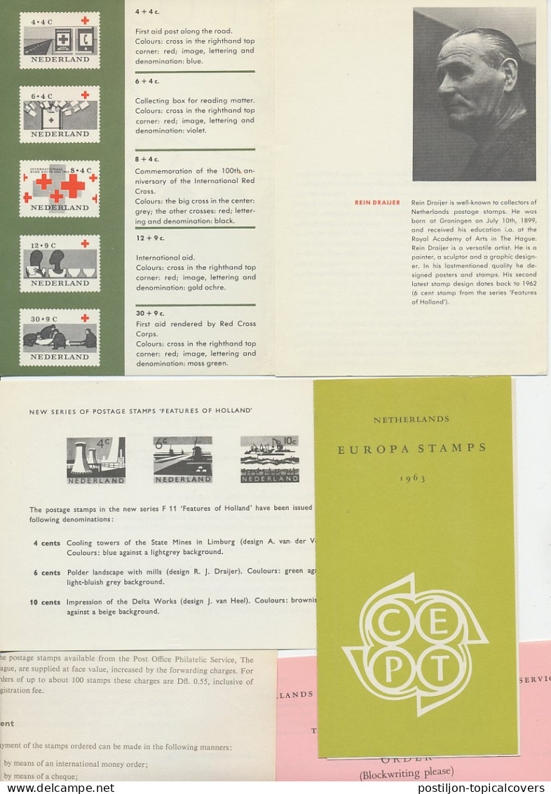 PTT Introductiefolder ( Engels ) Em. Rode Kruis 1963 + Andere - Non Classés