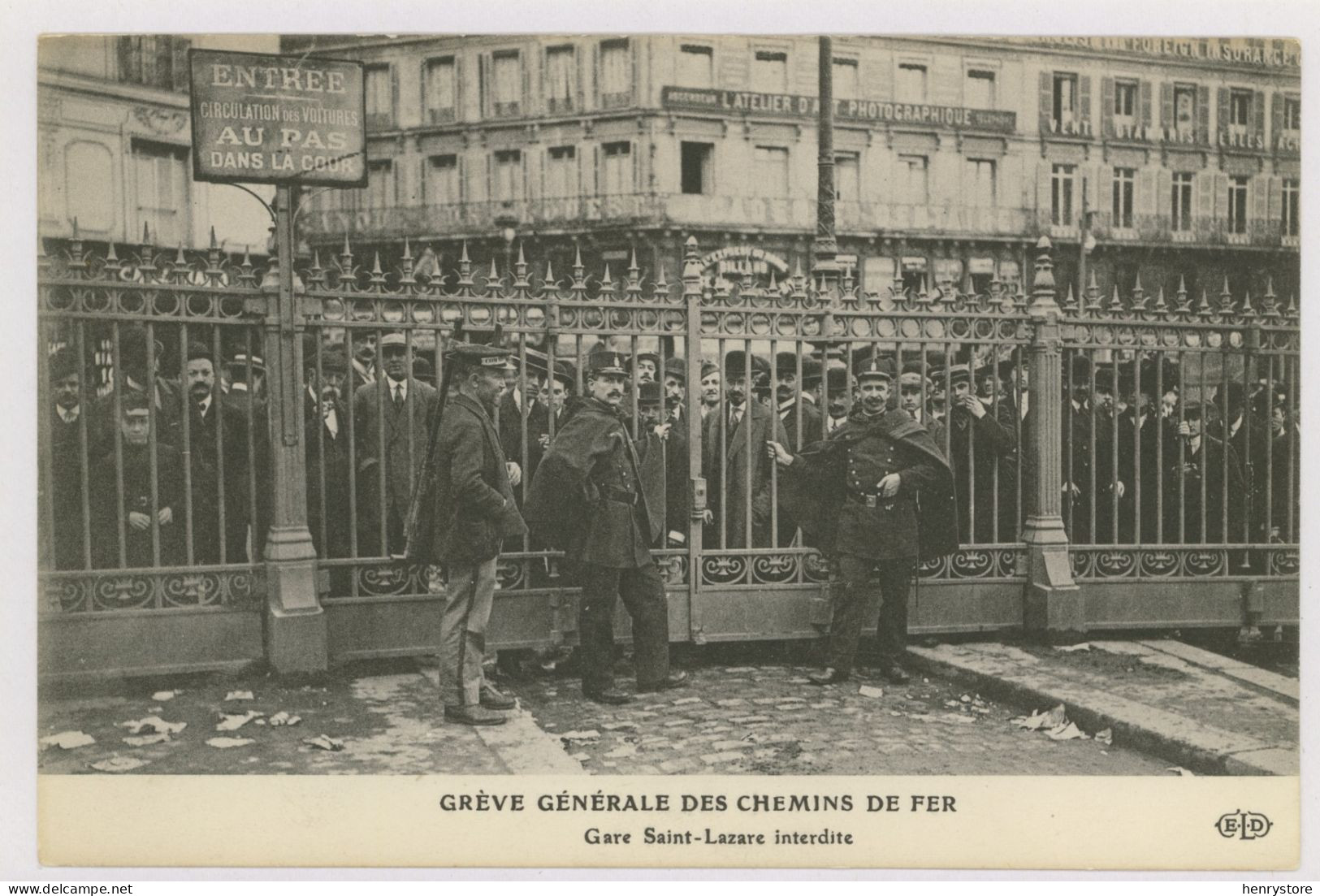 Grève Générale Des Chemins De Fer : Paris Gare Saint-Lazare Interdite (z3623) - Metro, Stations