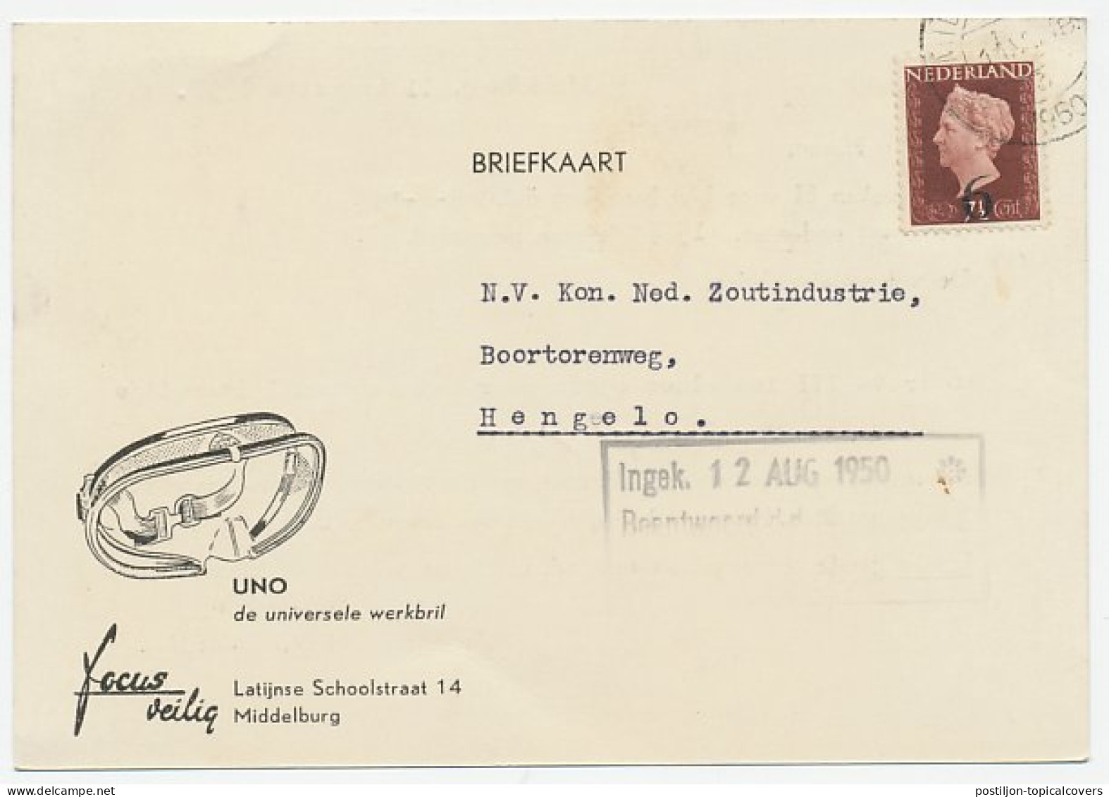 Firma Briefkaart Middelburg 1950 - Werkbril - Unclassified