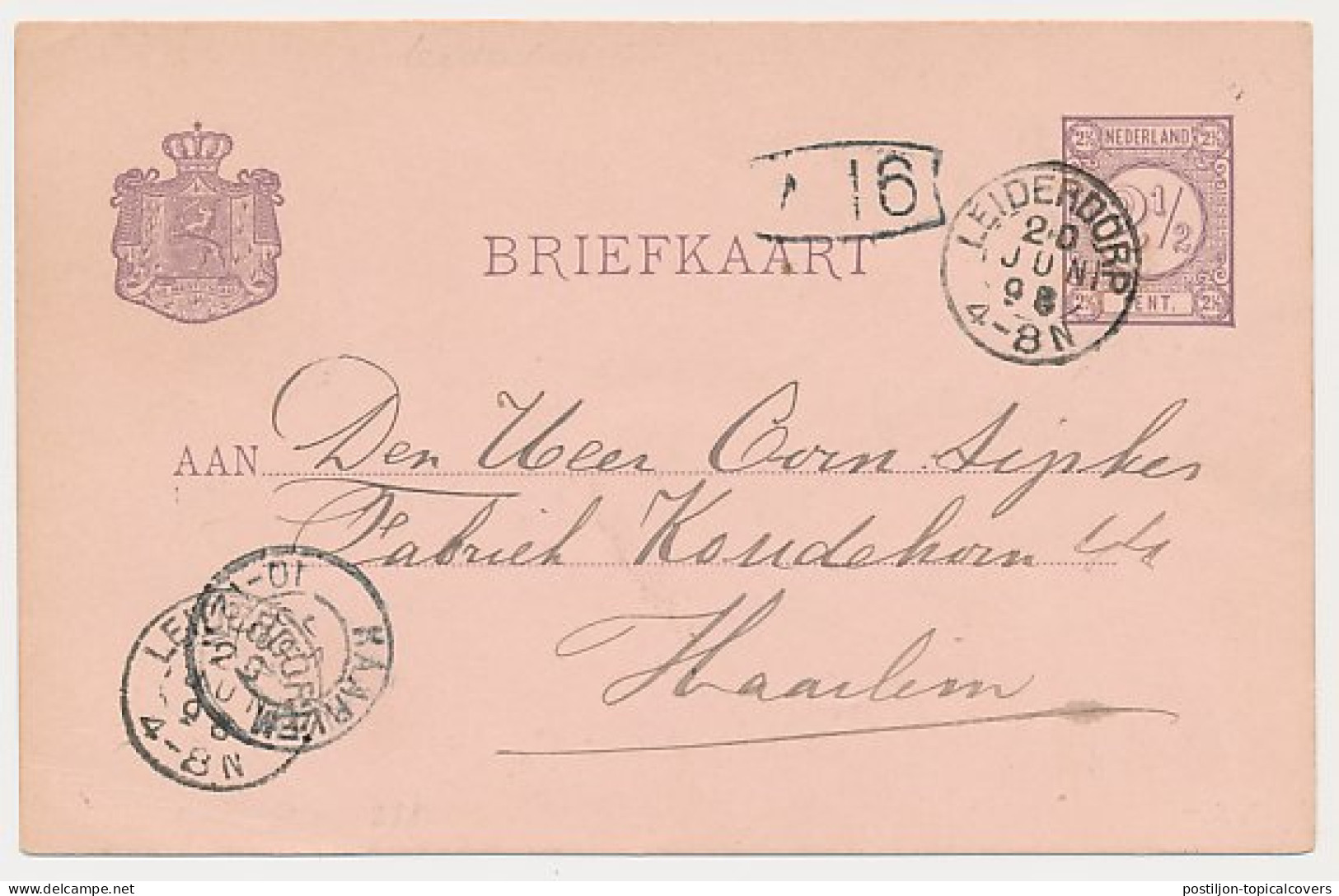 Kleinrondstempel Leiderdorp 1895 - Unclassified