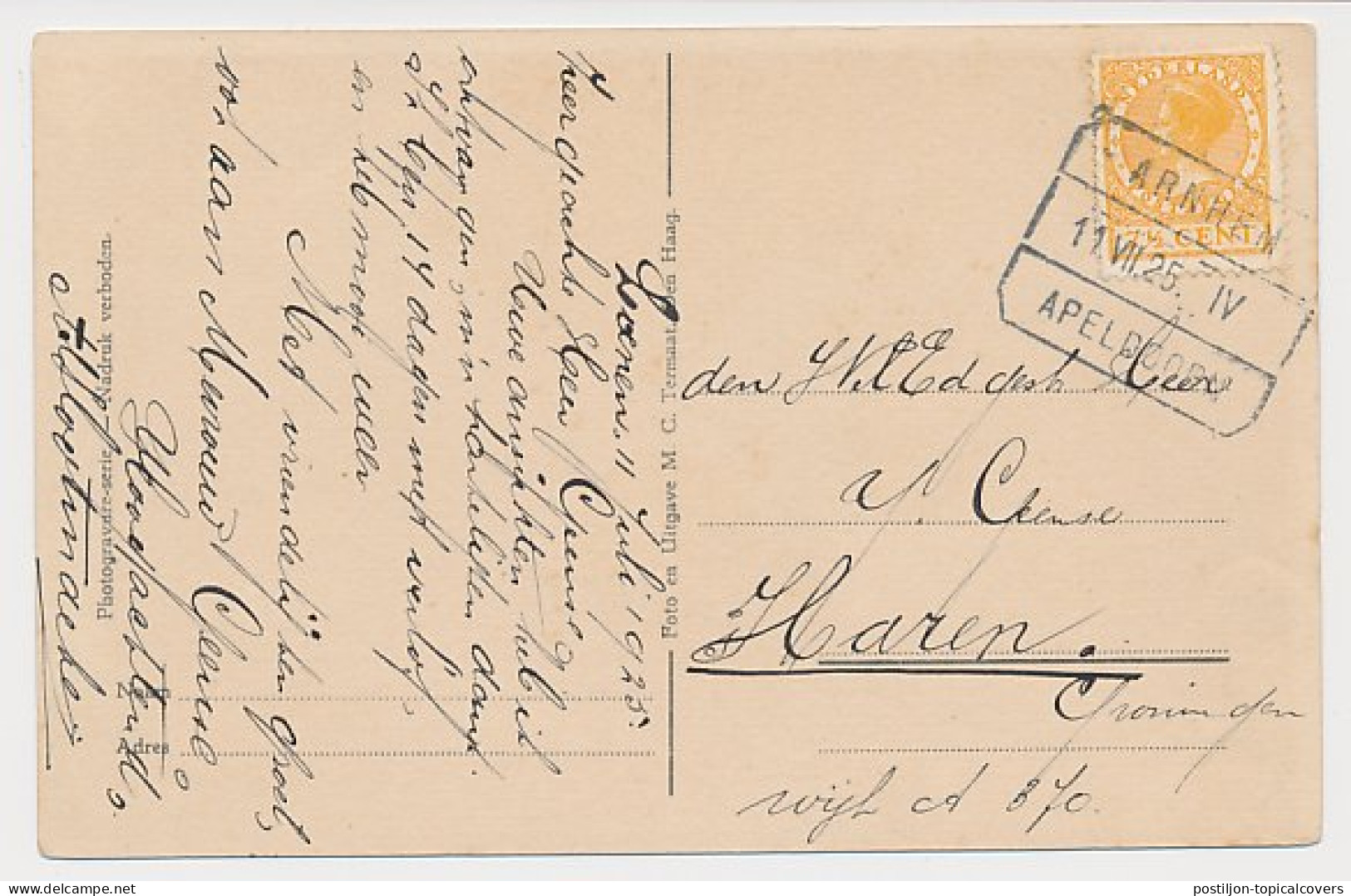 Treinblokstempel : Arnhem - Apeldoorn IV 1925 - Unclassified