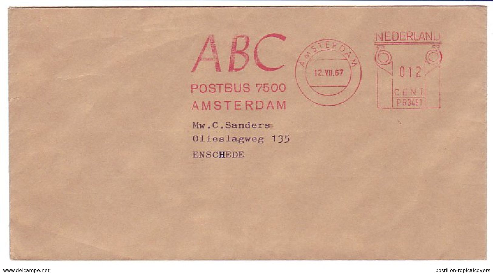 Meter Cover Netherlands 1967 A B C  - Andere & Zonder Classificatie