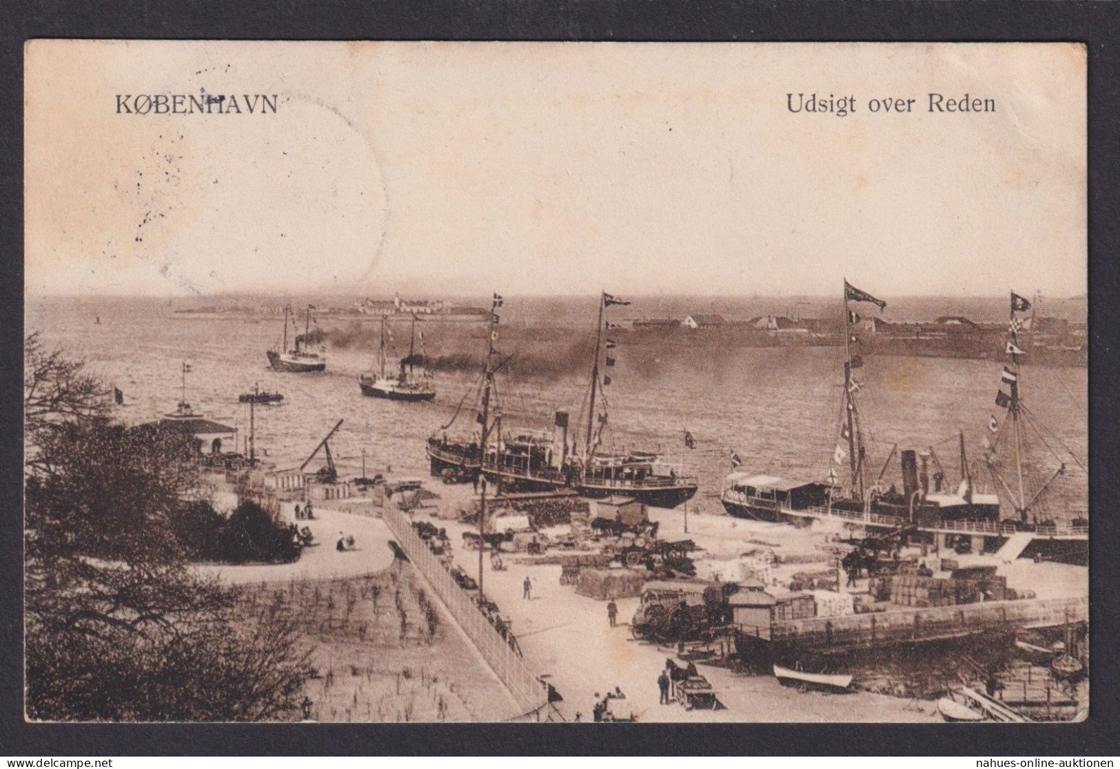 Koppenhagen Ansichtskarte Dänemark Hafen Schiffe Dresden Sachsen - Brieven En Documenten