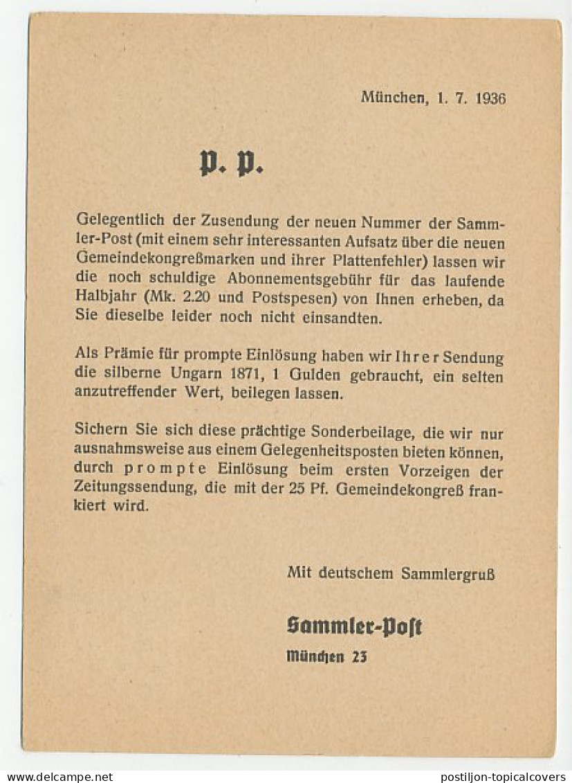 Cover / Postmark Germany 1936 Bird - Nature Protection - Altri & Non Classificati