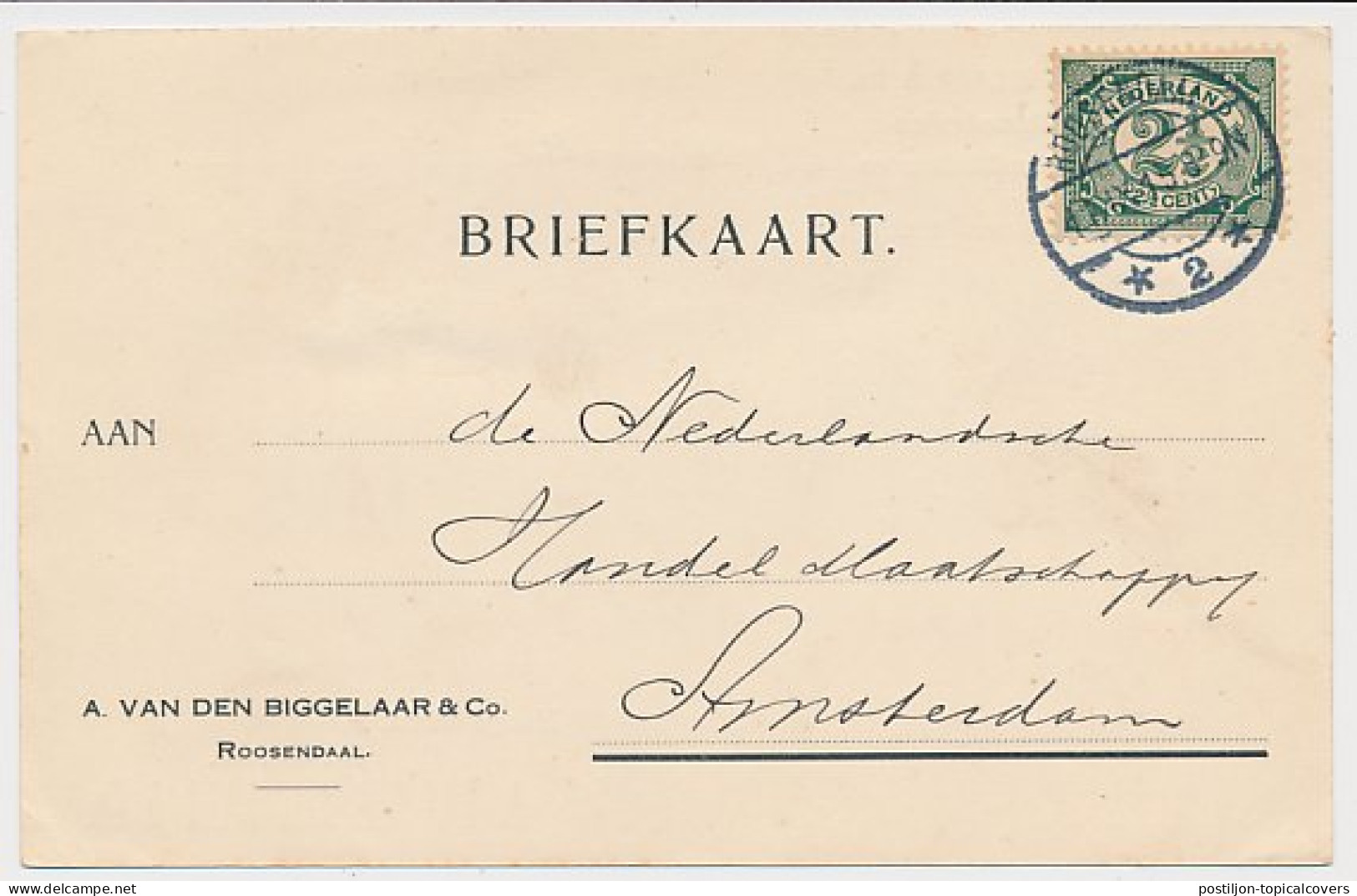 Firma Briefkaart Roosendaal 1915 - Koffiebranderij - Tabak  - Ohne Zuordnung