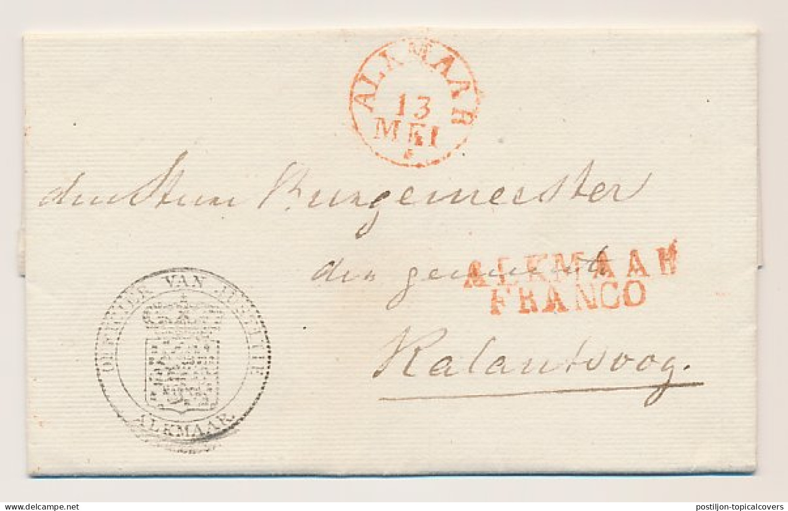 ALKMAAR FRANCO - Callantsoog 1837 - ...-1852 Prephilately