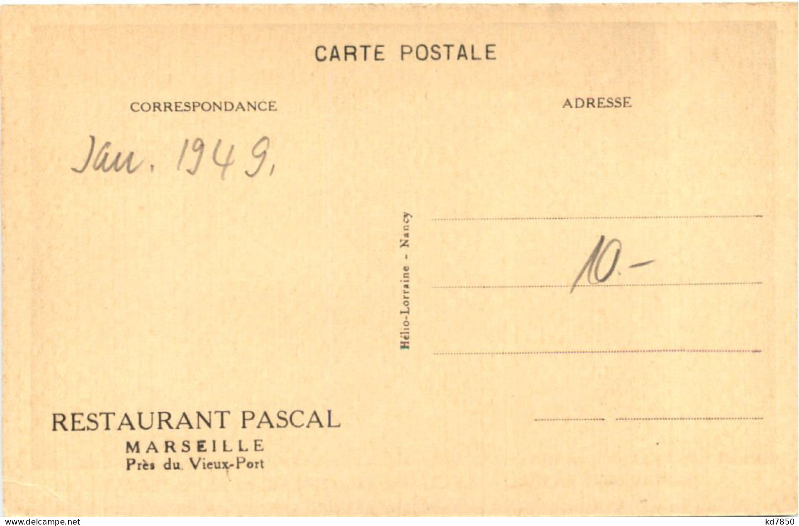 Marseille - Restaurant Pascal - Zonder Classificatie