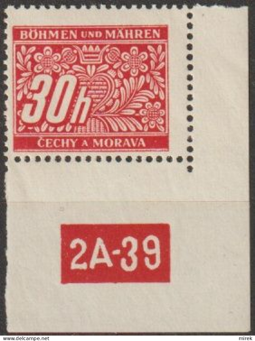 047/ Pof. DL 4, Corner Stamp, Non-perforated Border, Plate Number 2A-39 - Ongebruikt