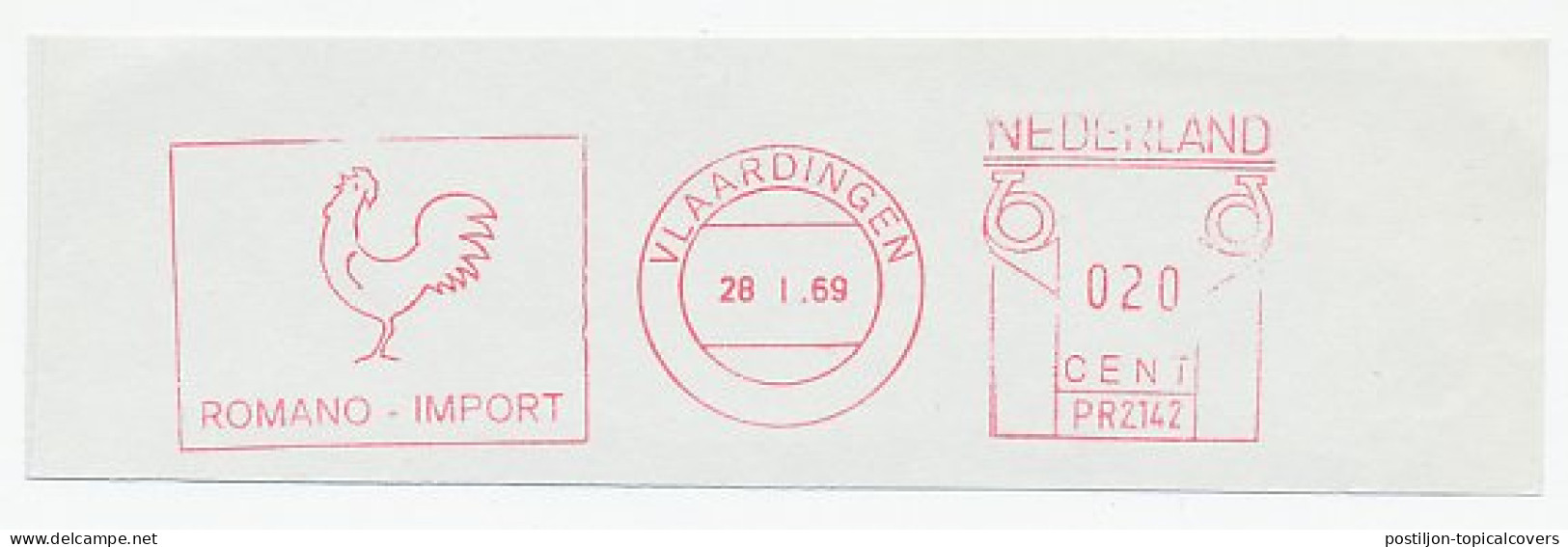 Meter Cut Netherlands 1969 Cock - Rooster - Farm