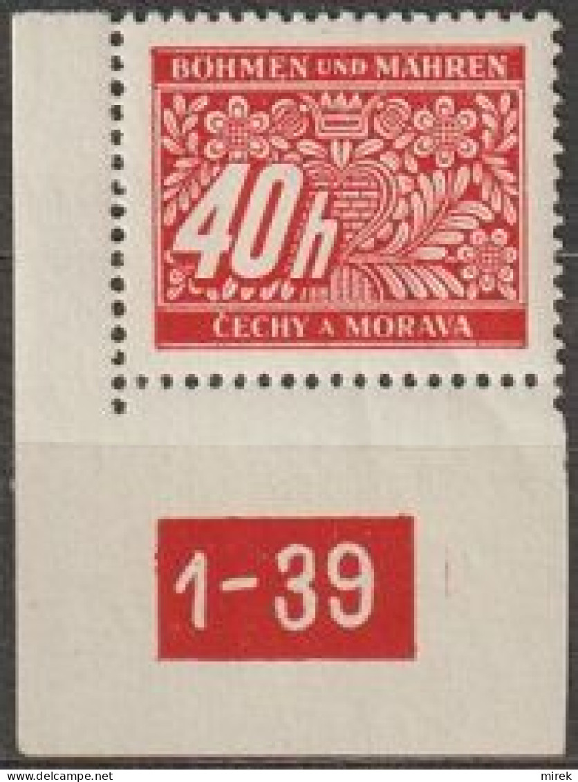 048/ Pof. DL 5, Corner Stamp, Non-perforated Border, Plate Number 1-39 - Unused Stamps