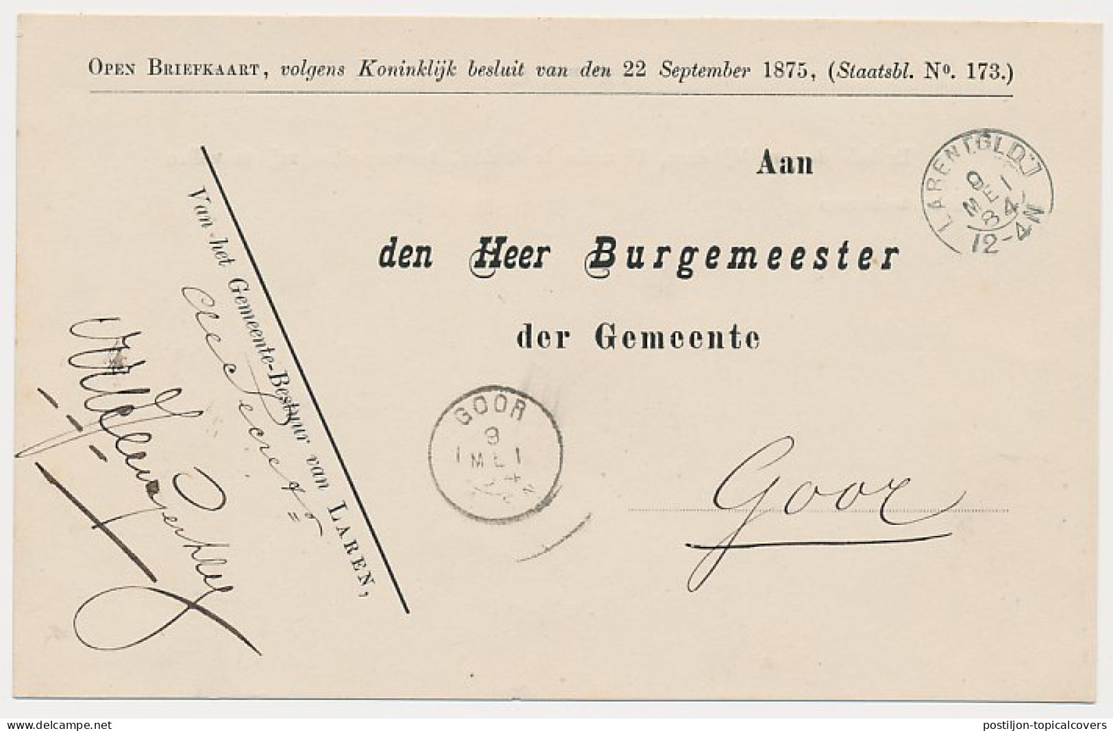 Kleinrondstempel Laren (Gld:) 1884 - Non Classificati