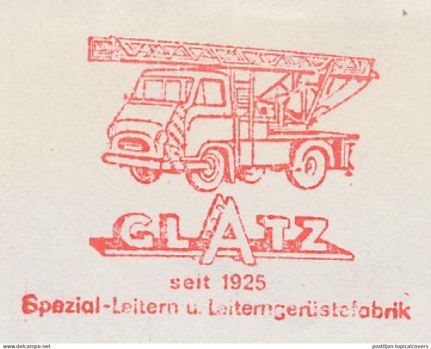 Meter Cover Germany 1984 Ladder Truck - Otros & Sin Clasificación