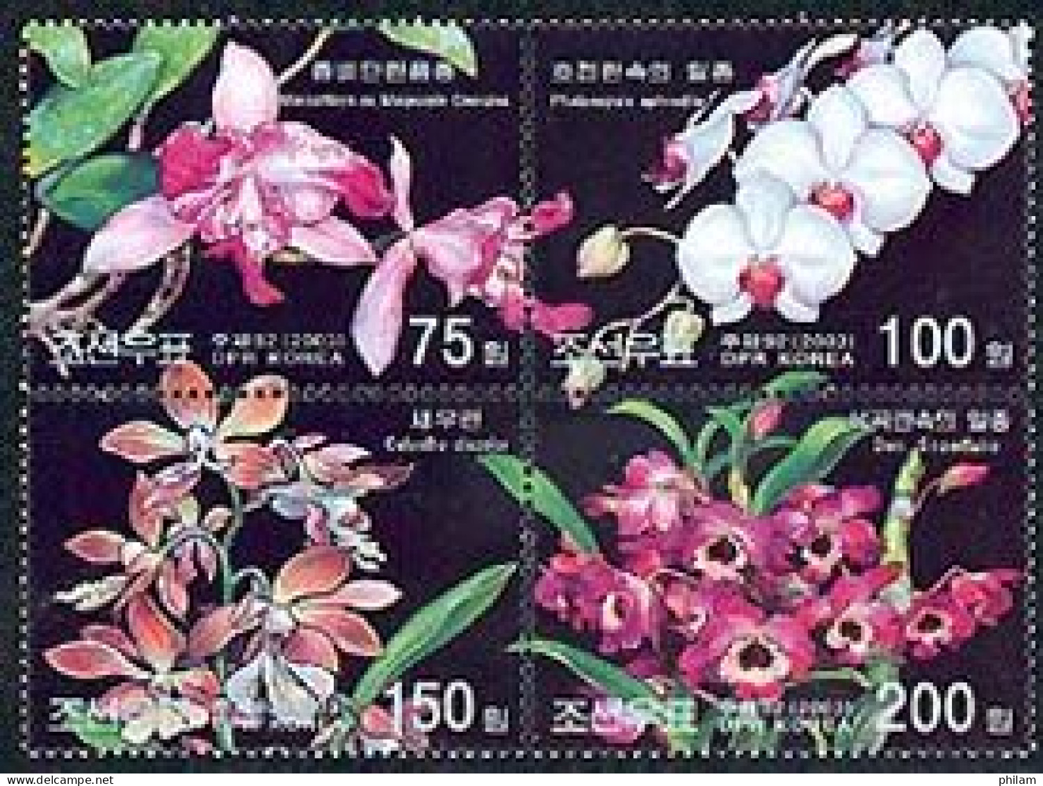 COREE DU NORD 2003 - Orchidées - (Minicattleya) - 4 V. - Orchideen