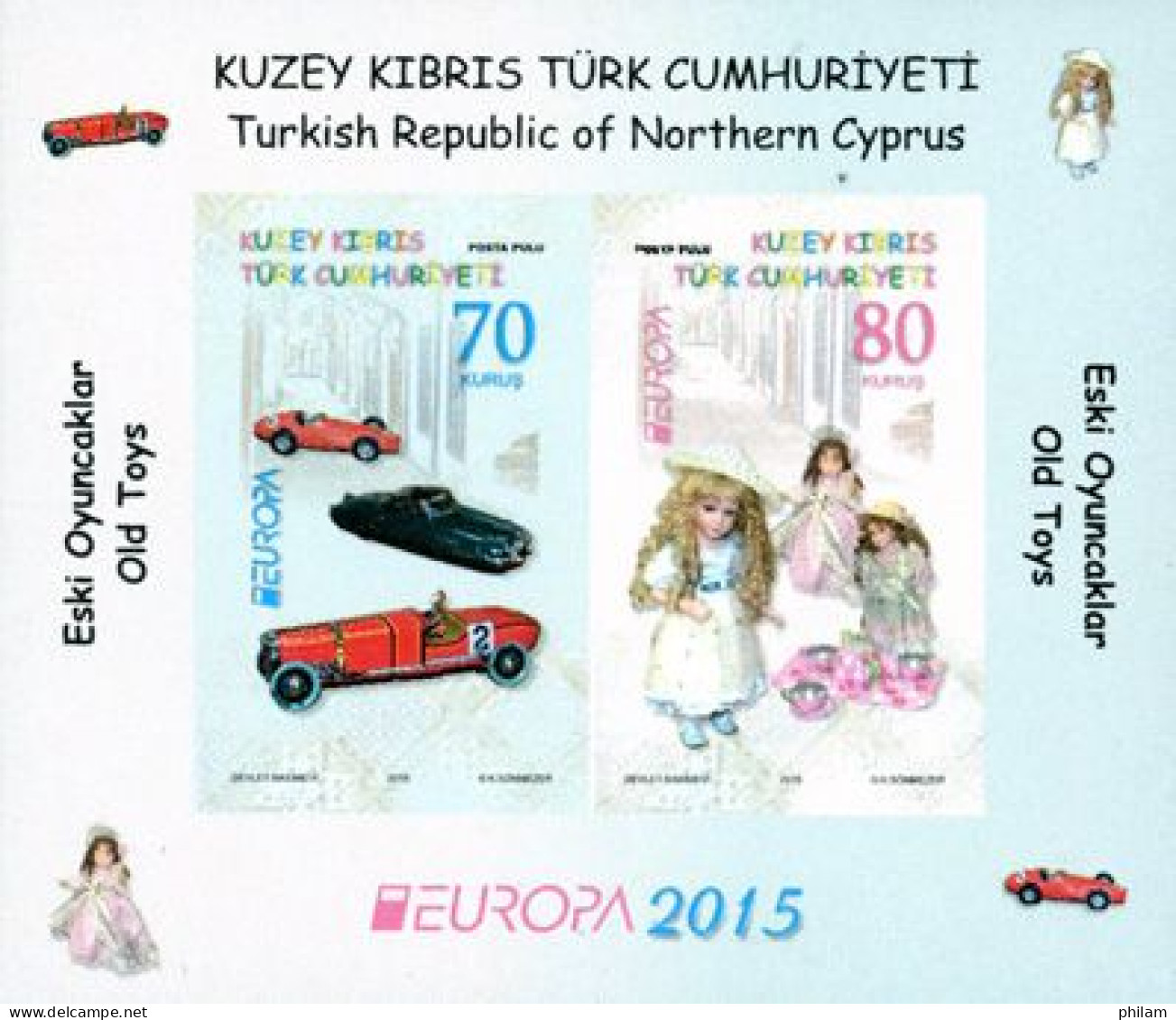 CHYPRE TURC 2015 - Europa - Jouets D'enfants - BF Non Dentelé - Unused Stamps