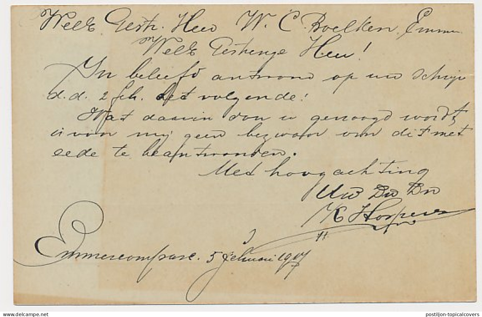 Firma Briefkaart Emmer Compascuum 1917 - Hospers - Unclassified