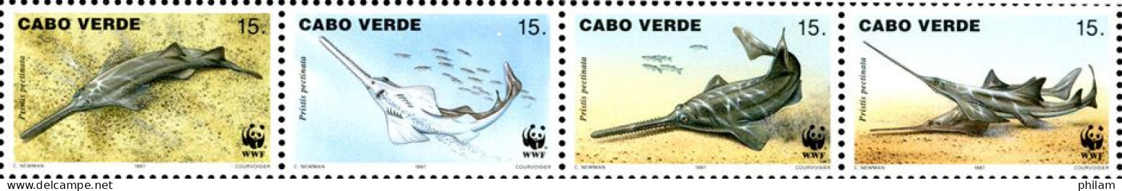 CAP VERT 1997 - W.W.F. - Poisson - 4 V. - Unused Stamps