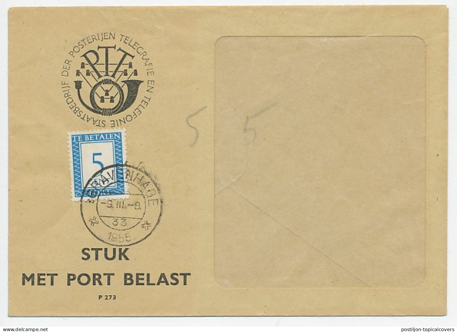 Emissie Port 1947 Dienst Envelop Den Haag - Unclassified