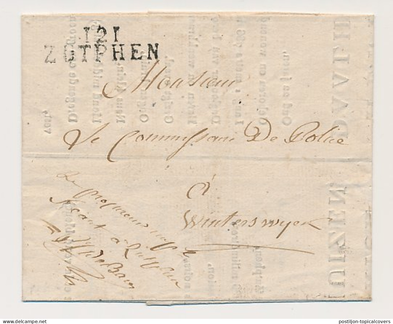 121 ZUTPHEN - Winterswijk 1812 - ...-1852 Préphilatélie