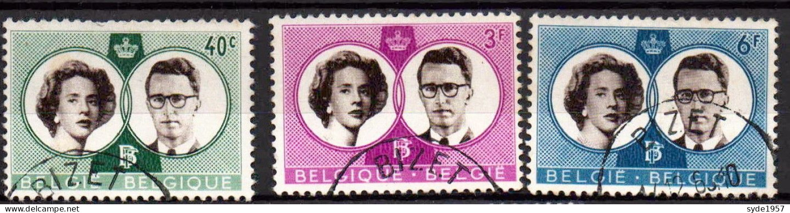 Belgique 1960 Mariage Royale Baudouin - Fabiola  COB 1169 à 1171 - Gebruikt