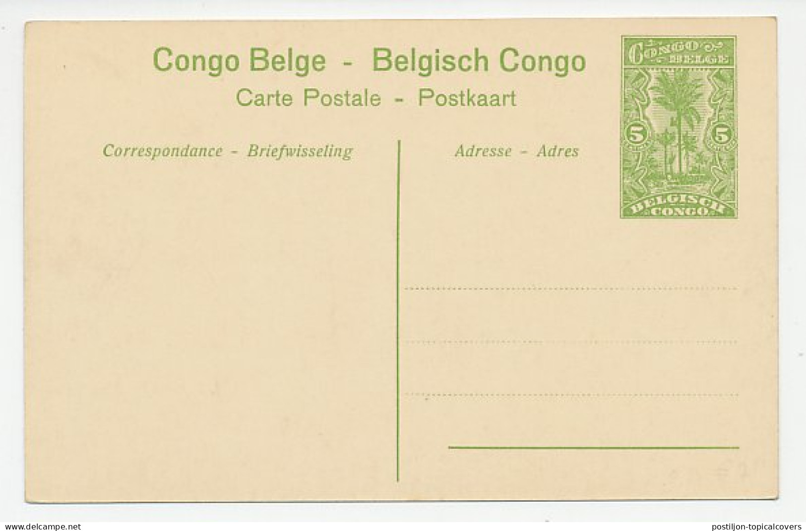 Postal Stationery Belgian Congo Shore Of The Congo - Unclassified