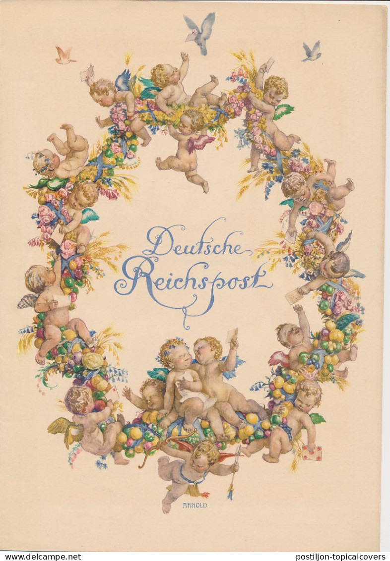 Telegram Germany 1931 - Schmuckblatt Telegramme Angels - Cherubs - Amor - Cupid - Fruit Wreath - Sonstige & Ohne Zuordnung