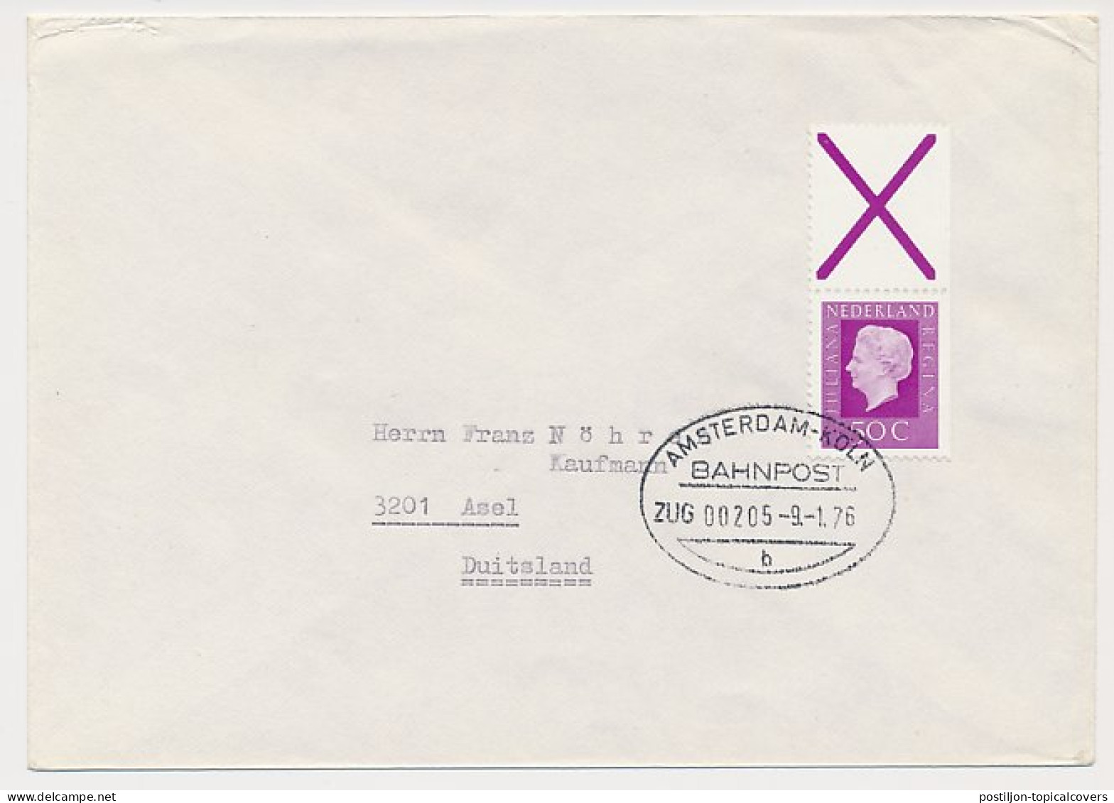 Trein Ovaalstempel Amsterdam - Mannheim 1976 - Unclassified