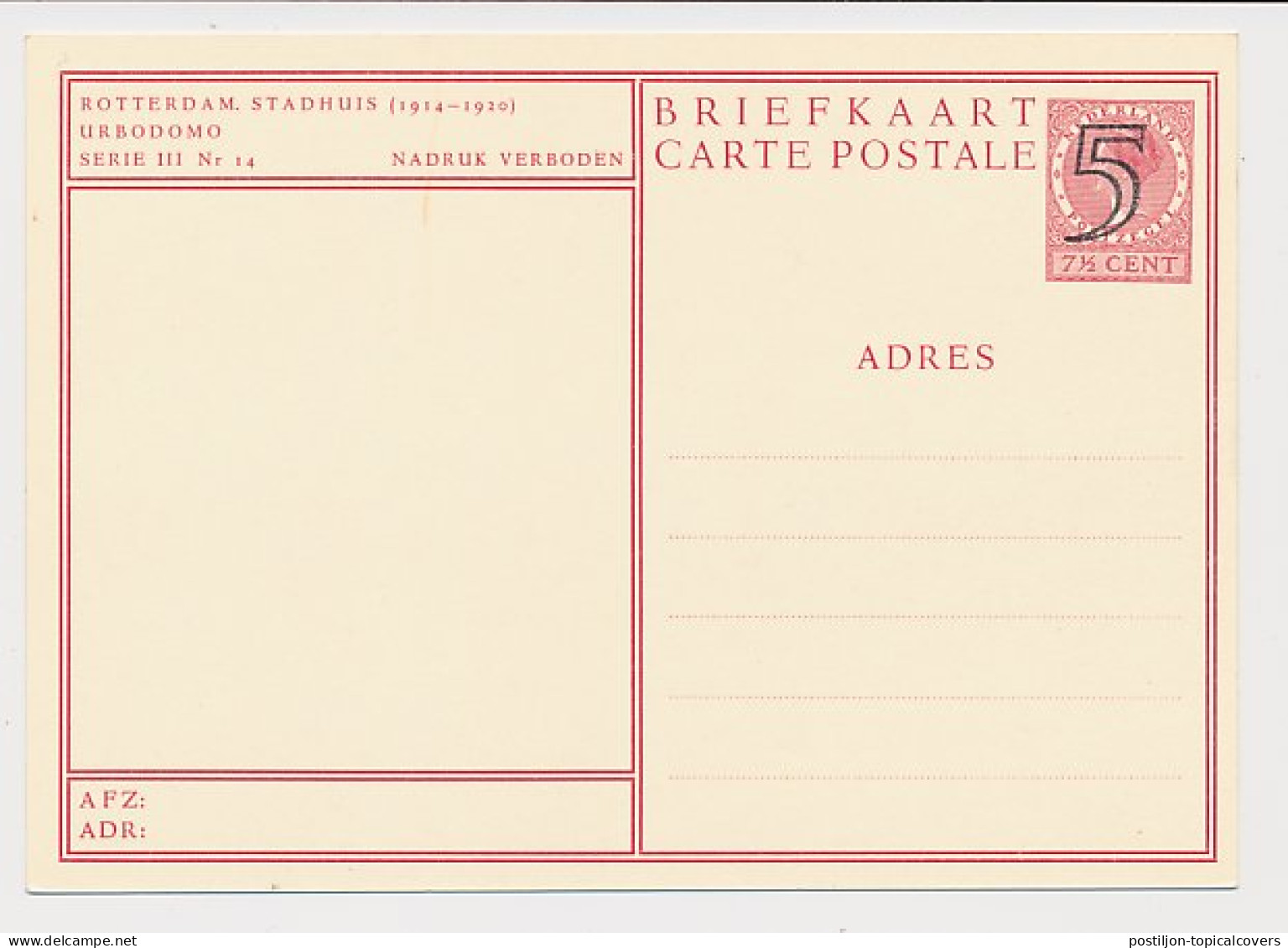 Briefkaart G. 284 G - Ganzsachen
