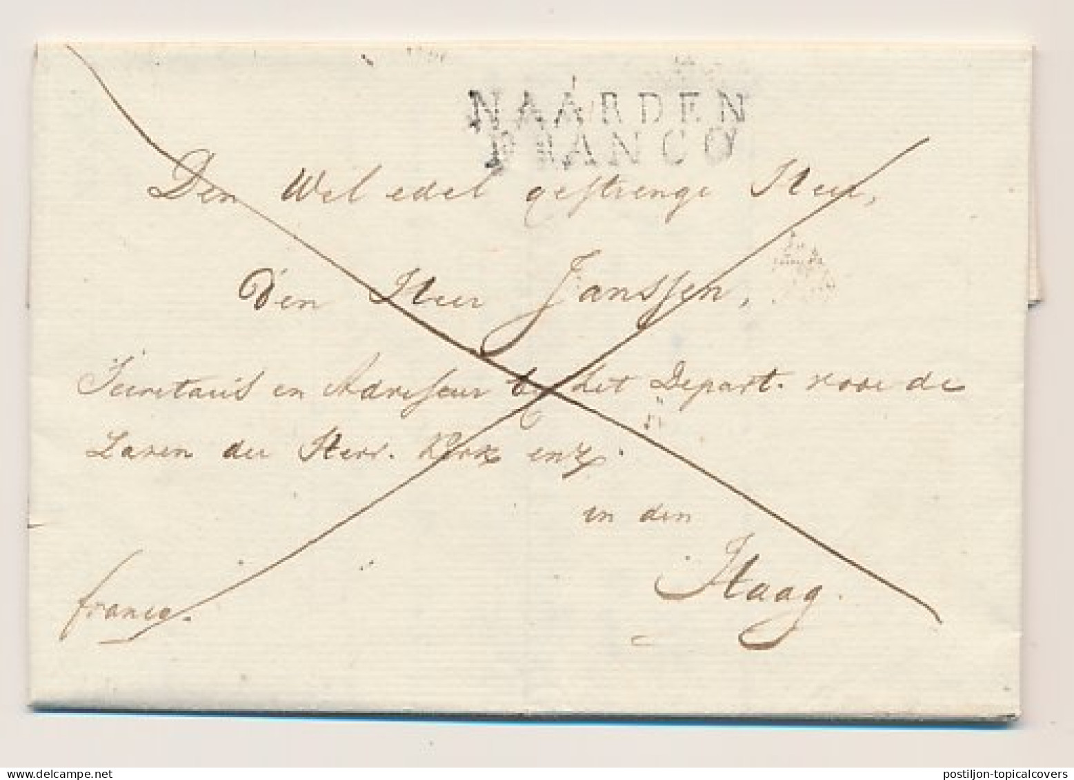 Eemnes - NAARDEN FRANCO - S Gravenhage 1827 - Lakzegel - ...-1852 Prephilately