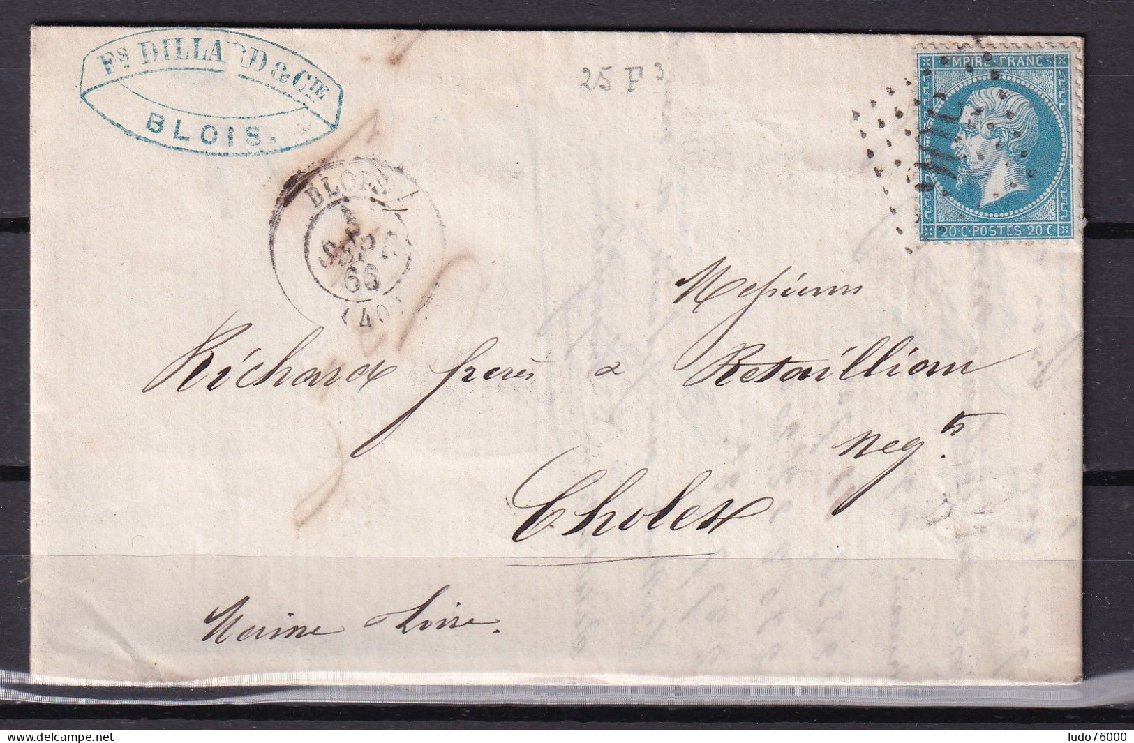 D 806 / NAPOLEON N° 22 SUR LETTRE - 1862 Napoléon III.