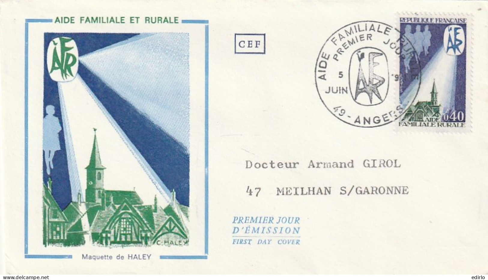 ///   FRANCE ///    PREMIER JOUR ---  FDC  ---  AIDE A LA FAMILLE RURALE - 1970-1979