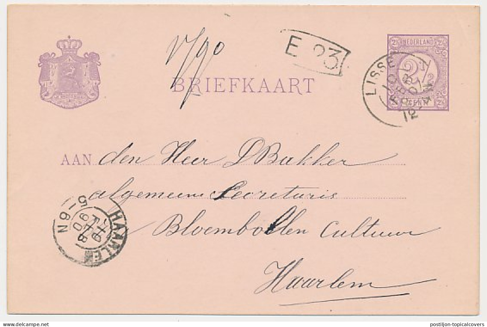 Kleinrondstempel Lisse 1890 - Non Classificati
