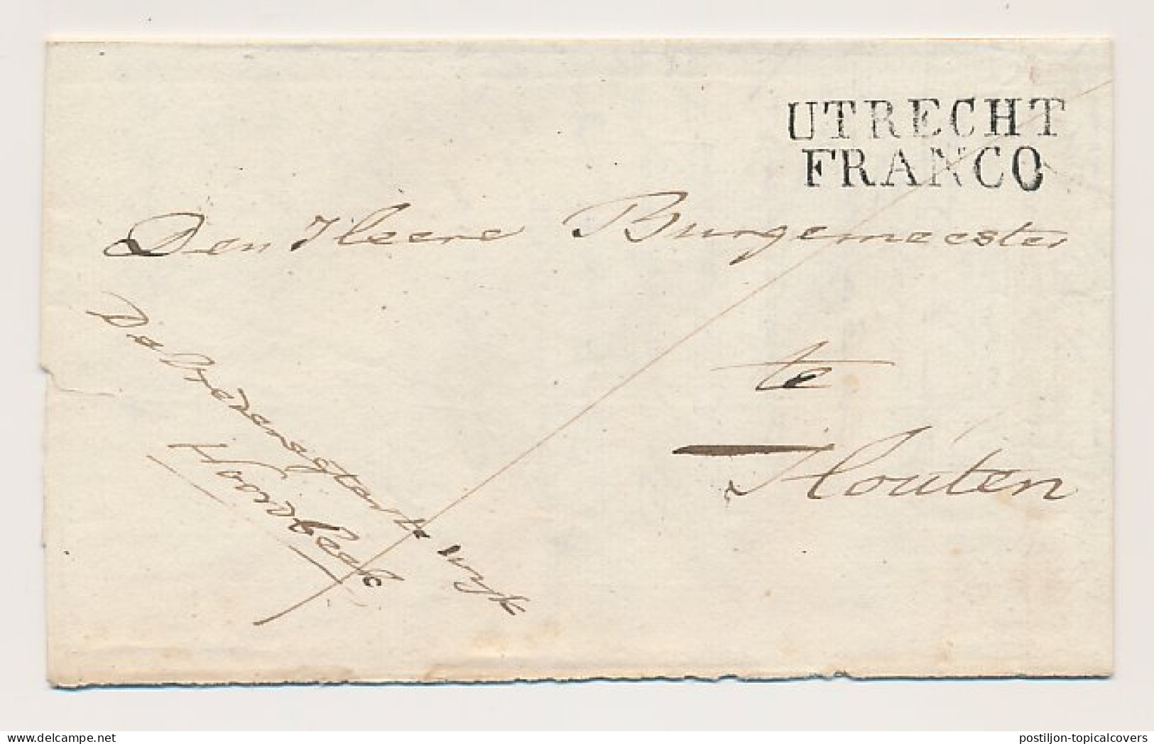 Wijk Bij Duurstede - UTRECHT FRANCO - Houten 1828 - ...-1852 Préphilatélie