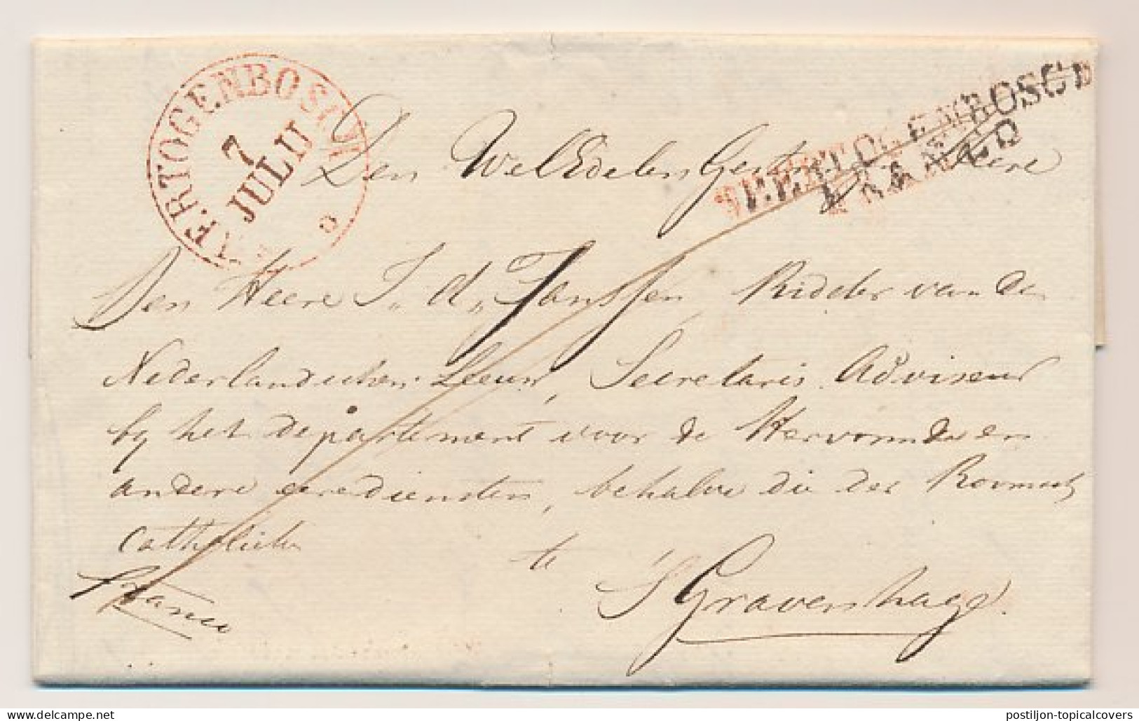 Vucht Op Den Heide - S HERTOGENBOSCH FRANCO - S Gravenhage 1829 - ...-1852 Vorläufer